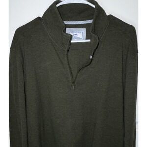 Southern Tide Men's Green Knit Pullover Sweater Mock Neck Zipper Accent XL